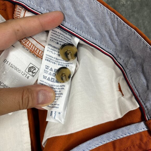 Tommy Hilfiger Pants Mens D7 Brown 36x34 The Flex Chino Cotton Flat Front Casual - Picture 12 of 14